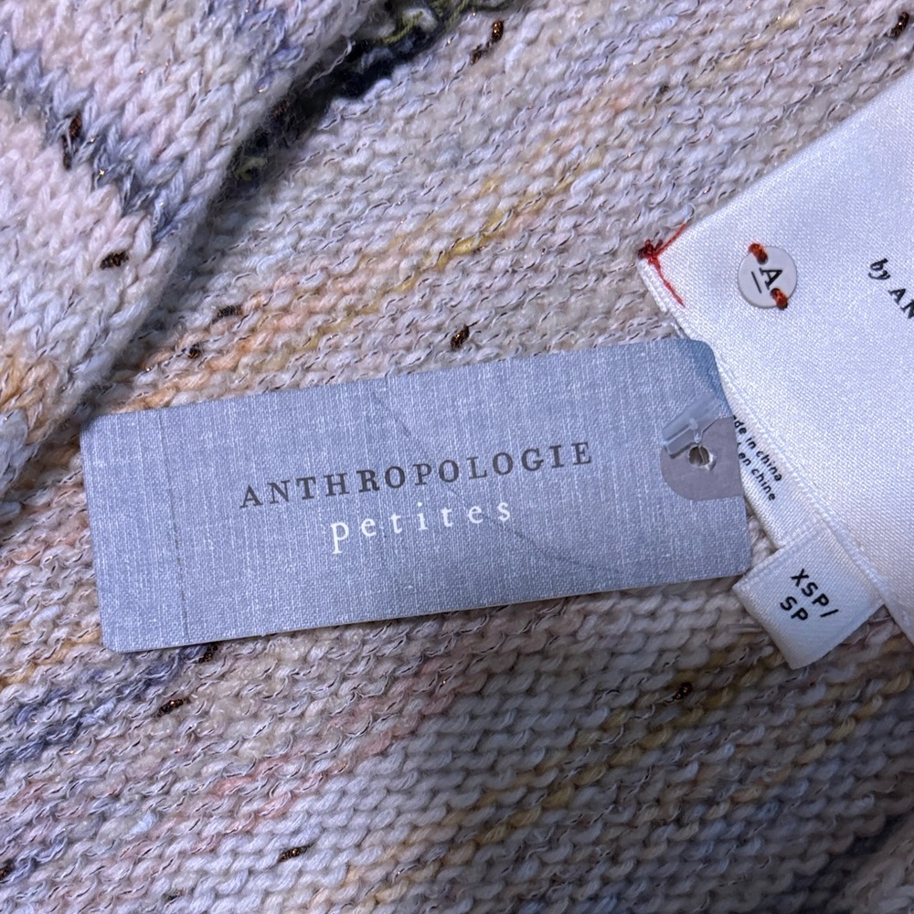 Anthropologie Cream, Gold,Green Floral Cocoon Sweater…NWT - Picture 7 of 10